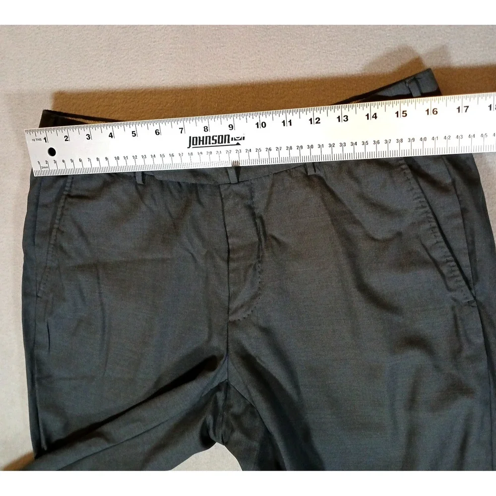 Ermenegildo Zegna High Performance Mens Dress Pants 34/30 Gray 100 % Wool Cuffed
